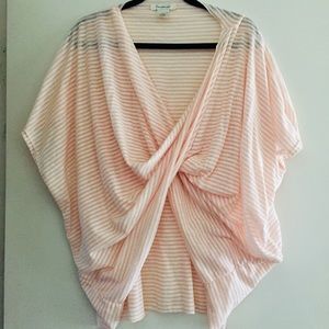 Francesca’s Pink & White Striped Shirt